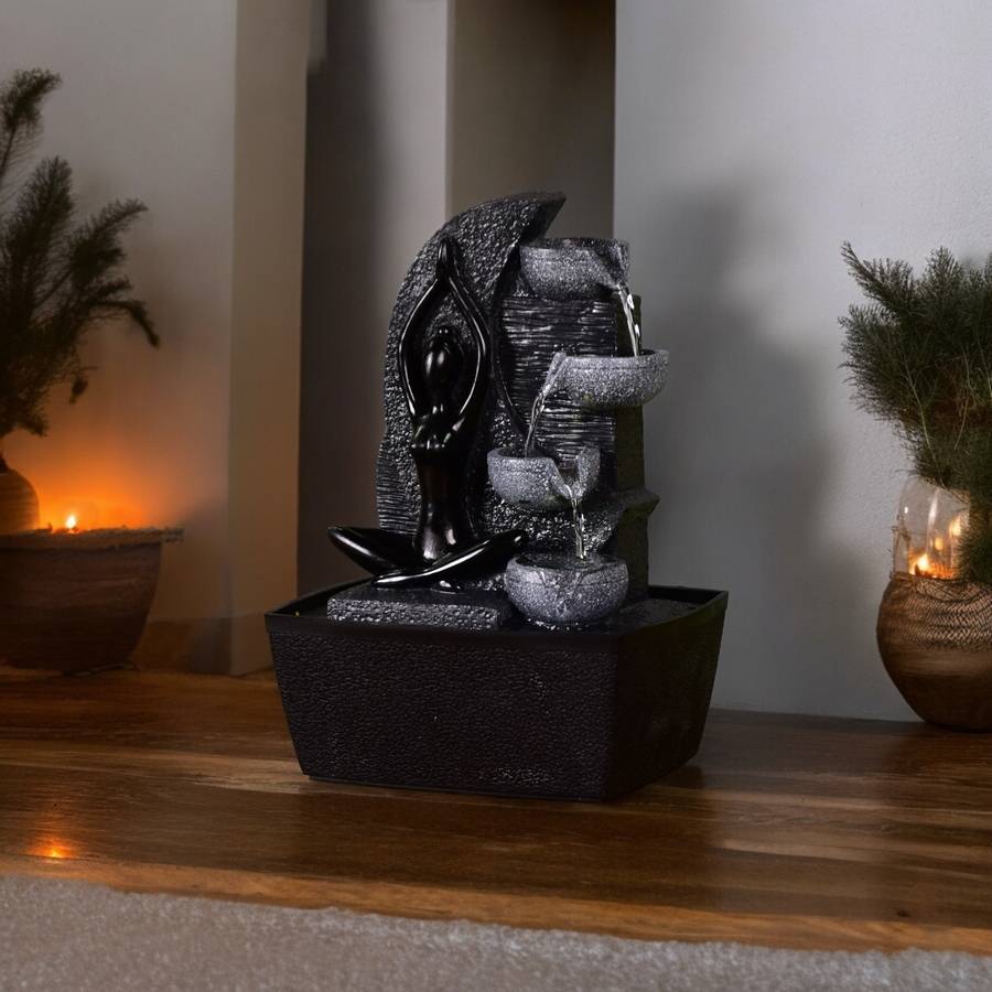 Zen Light - Fontaine d'Intérieur Cascade Yama - Mur d'Eau Zen - Fontaine Yoga - Décoration Ambiance Relaxante Méditation - H 25cm – Zen'Light - Image 3