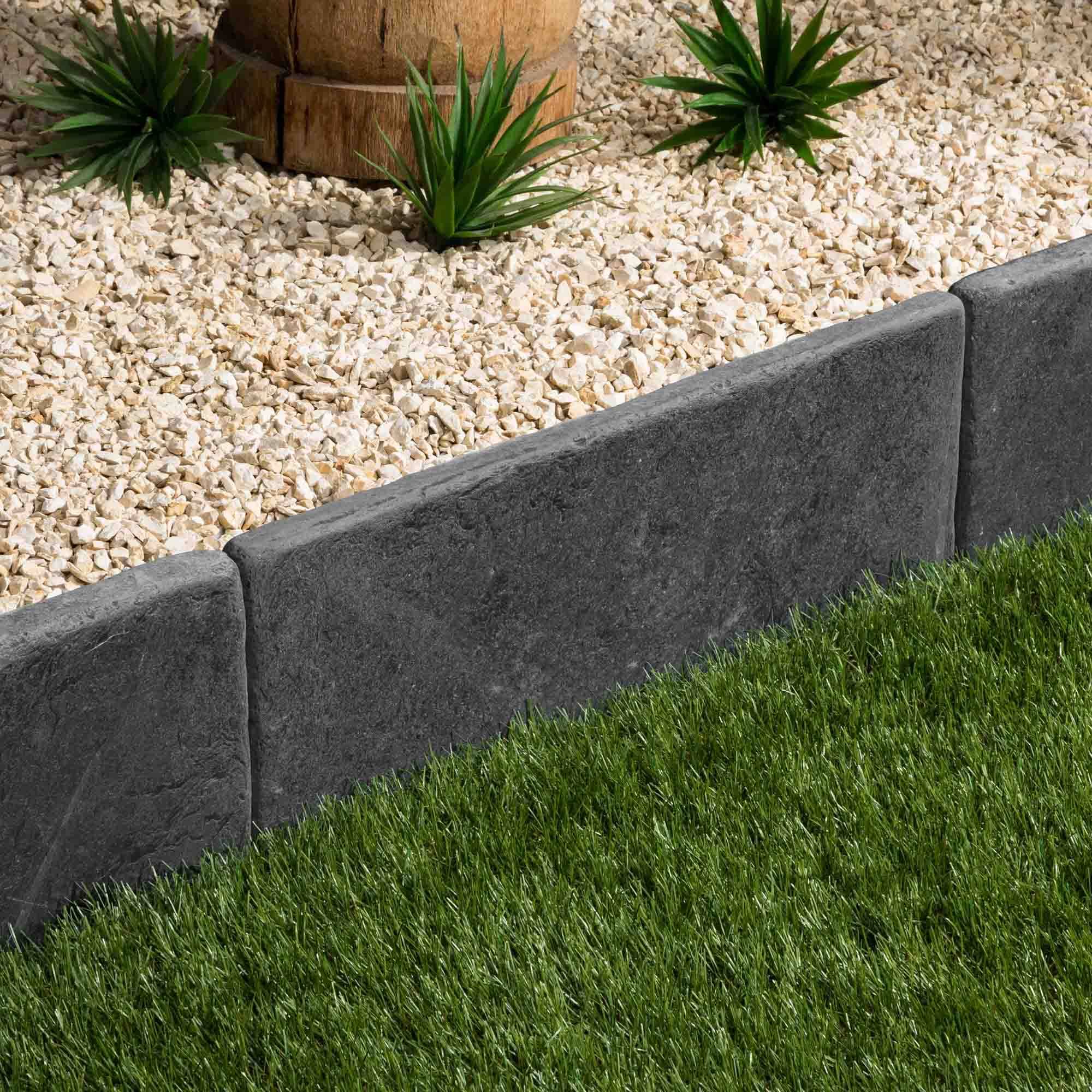 Bordure de jardin Ardoise Noire Vieillie 50x25x3 cm (lot de 40 bordures soit 20 mètres) - RO'MA NATURE - Image 1