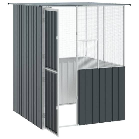 Petite Volière Jardin Acier Galvanisé 154x154cm Anthracite - ComfortXL Outdoor Living - Image 3