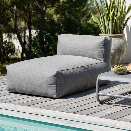 Oviala - Salon de jardin modulable un fauteuil d'angle et une méridienne gris Mixi - Oviala - Image 4