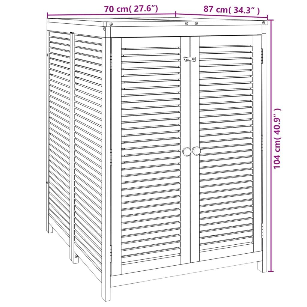 Helloshop26 - Coffre boîte meuble de jardin rangement 70 x 87 x 104 cm bois massif d'acacia - Imagen 7