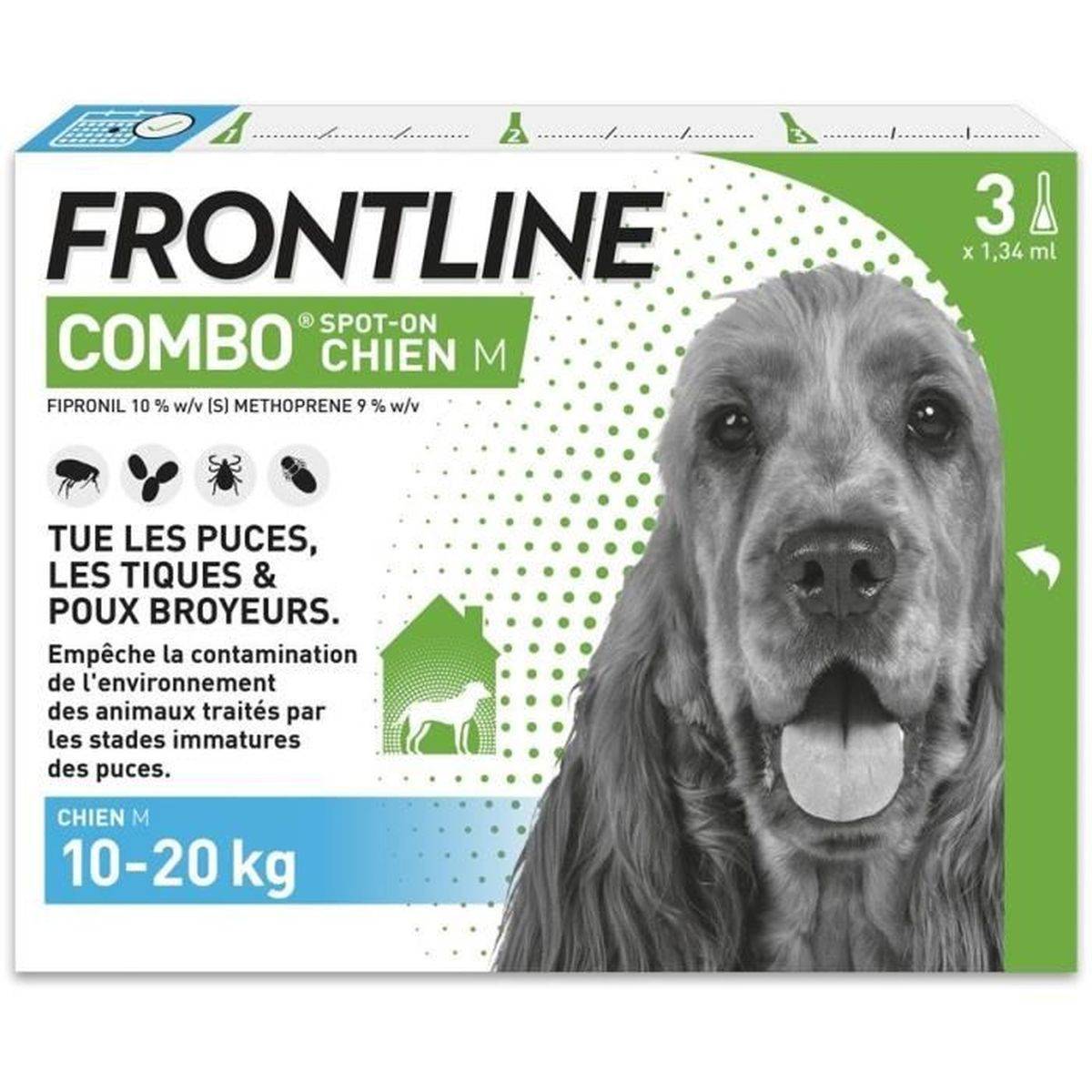 Frontline - Frontline Combo perro 10-20 kg - anti pulgas, garrapatas y piojos masticadores - 3 pipetas - FRONTLINE - Imagen 1