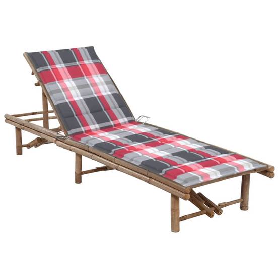 Bain de soleil - Transat - Chaise longue avec coussin Bambou - MEUBLE PRO-JU6247 - Image 2
