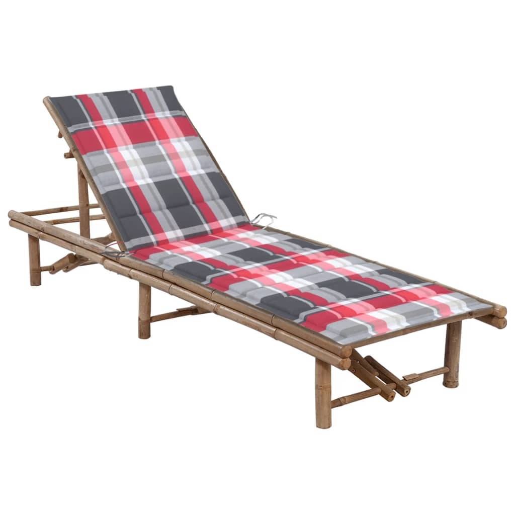Bain de soleil - Transat - Chaise longue avec coussin Bambou - MEUBLE PRO-JU6247 - Image 2