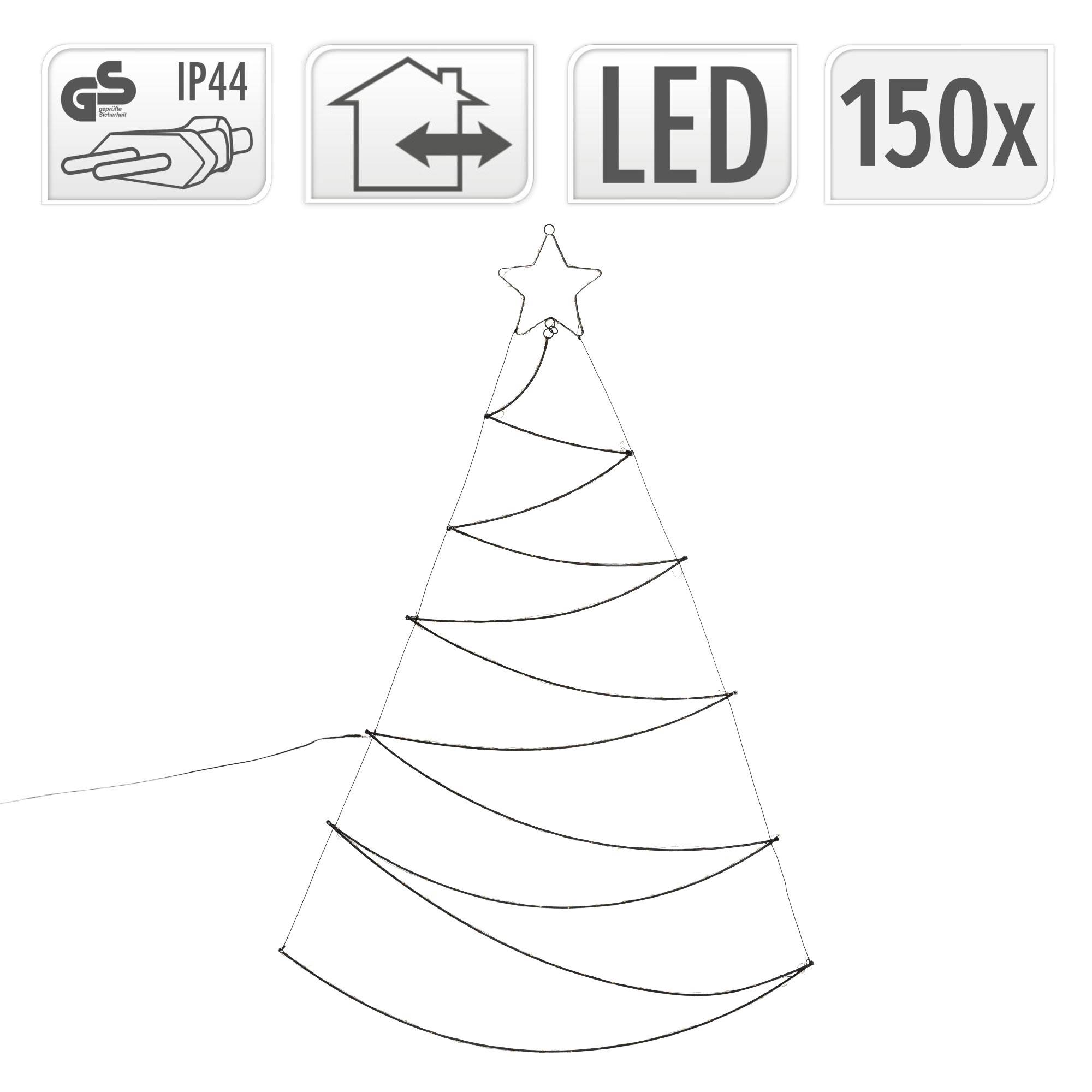 Ecd-Germany - Sapin de Noël LED arbre de lumière décoration d'hiver blanc chaud 150 LED IP-44 - Imagen 5