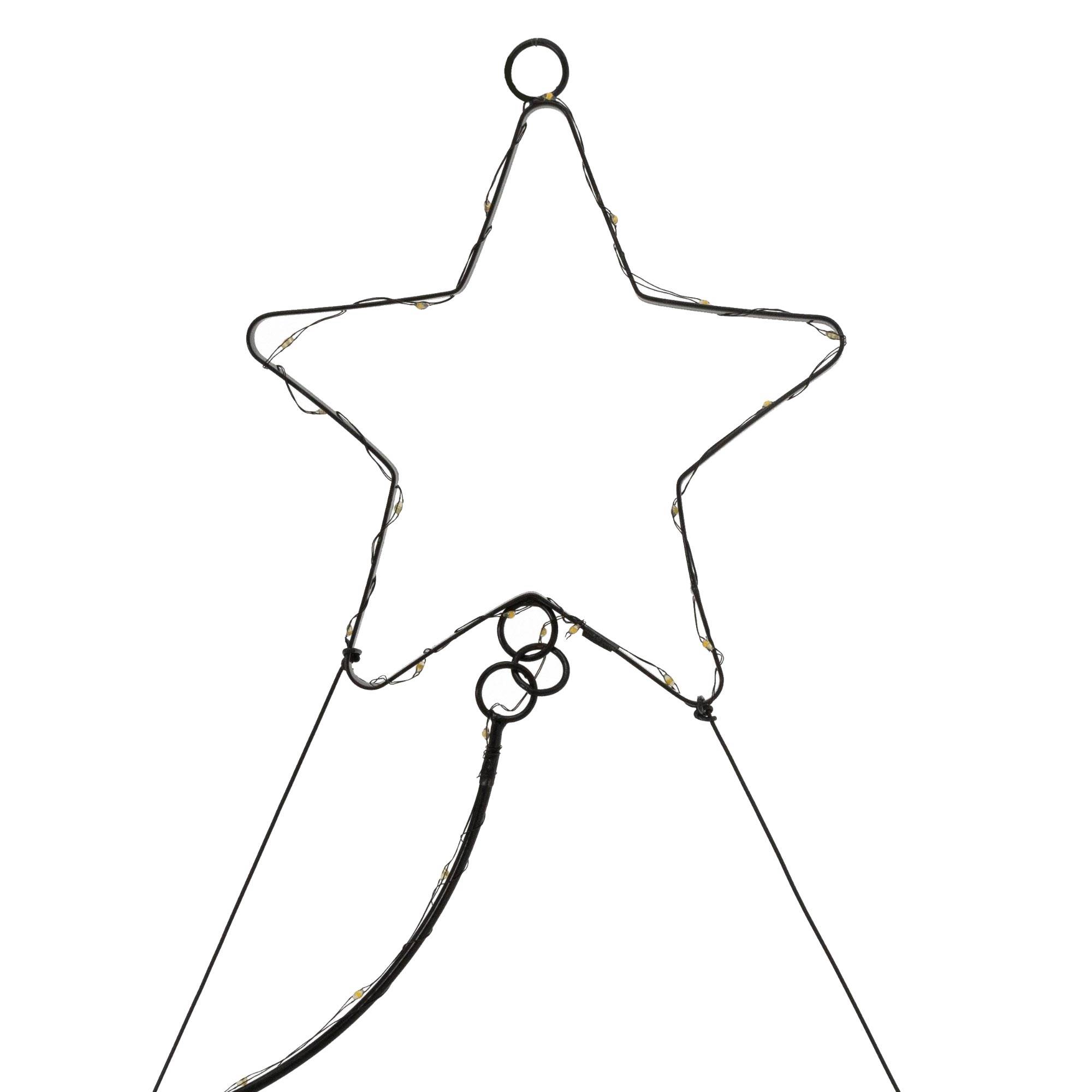 Ecd-Germany - Sapin de Noël LED arbre de lumière décoration d'hiver blanc chaud 150 LED IP-44 - Imagen 4