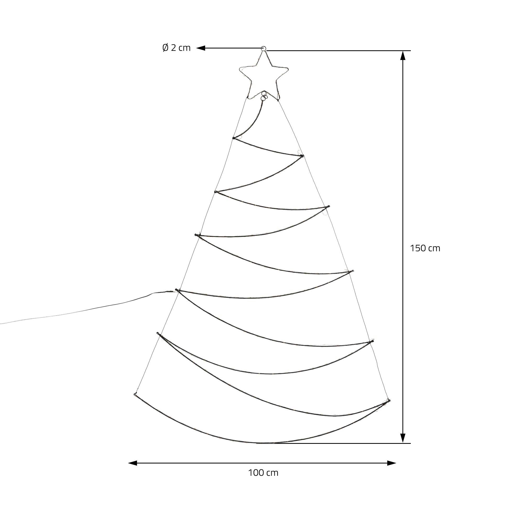 Ecd-Germany - Sapin de Noël LED arbre de lumière décoration d'hiver blanc chaud 150 LED IP-44 - Imagen 7