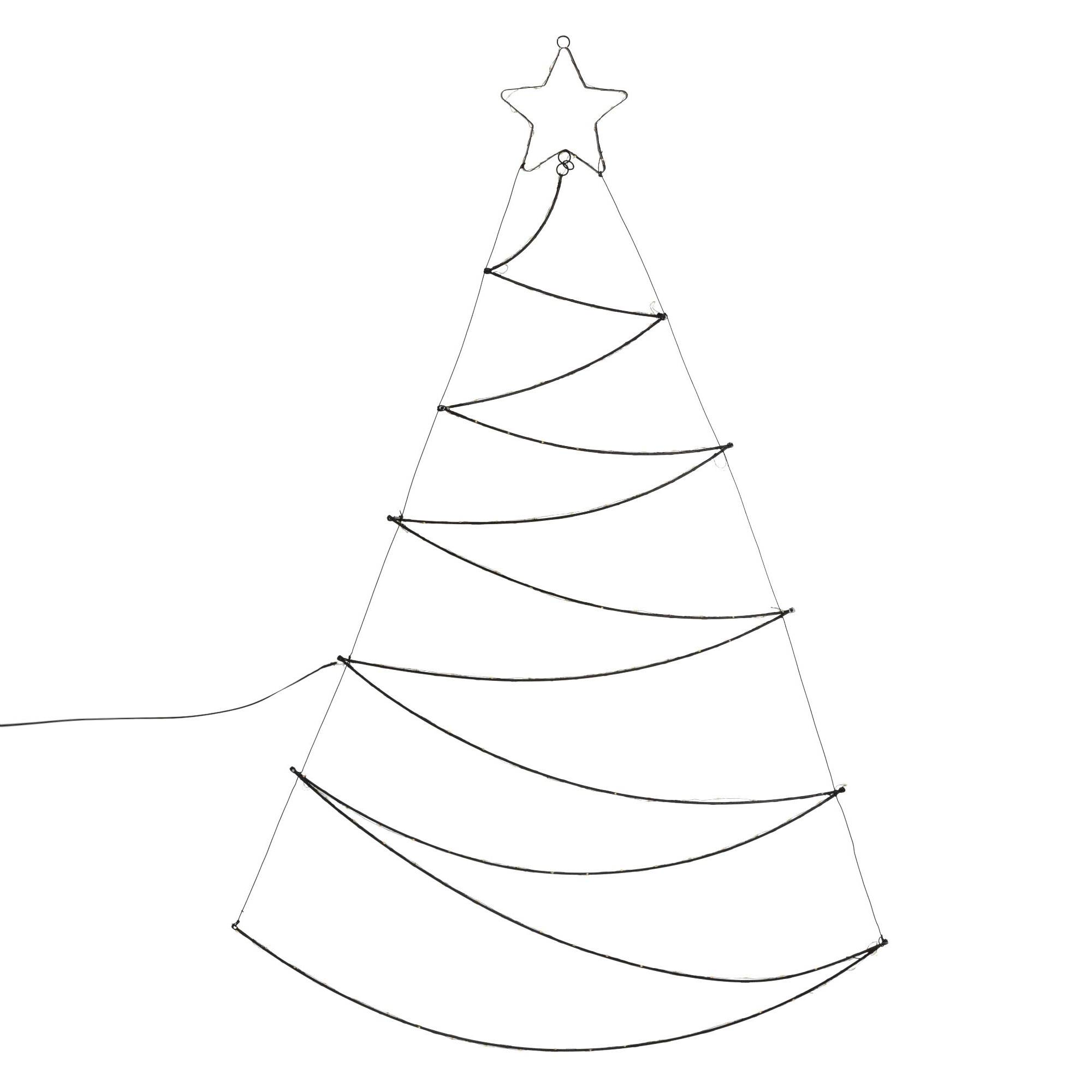 Ecd-Germany - Sapin de Noël LED arbre de lumière décoration d'hiver blanc chaud 150 LED IP-44 - Imagen 1