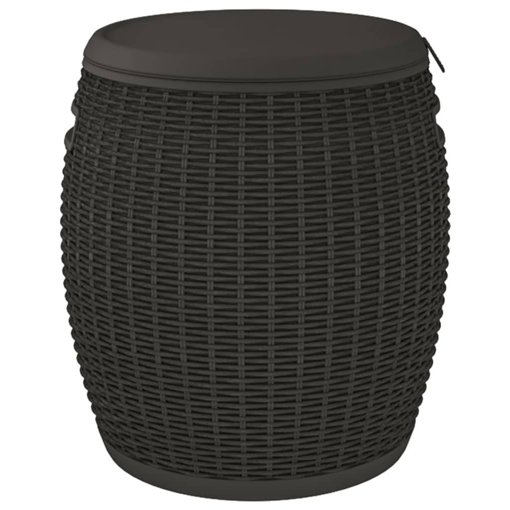 Helloshop26 - Coffre boîte meuble de jardin rangement 4 en 1 noir polypropylène - Imagen 3