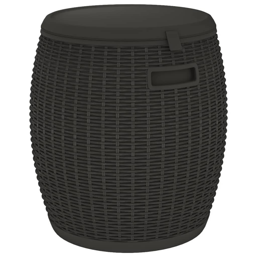 Helloshop26 - Coffre boîte meuble de jardin rangement 4 en 1 noir polypropylène - Imagen 2