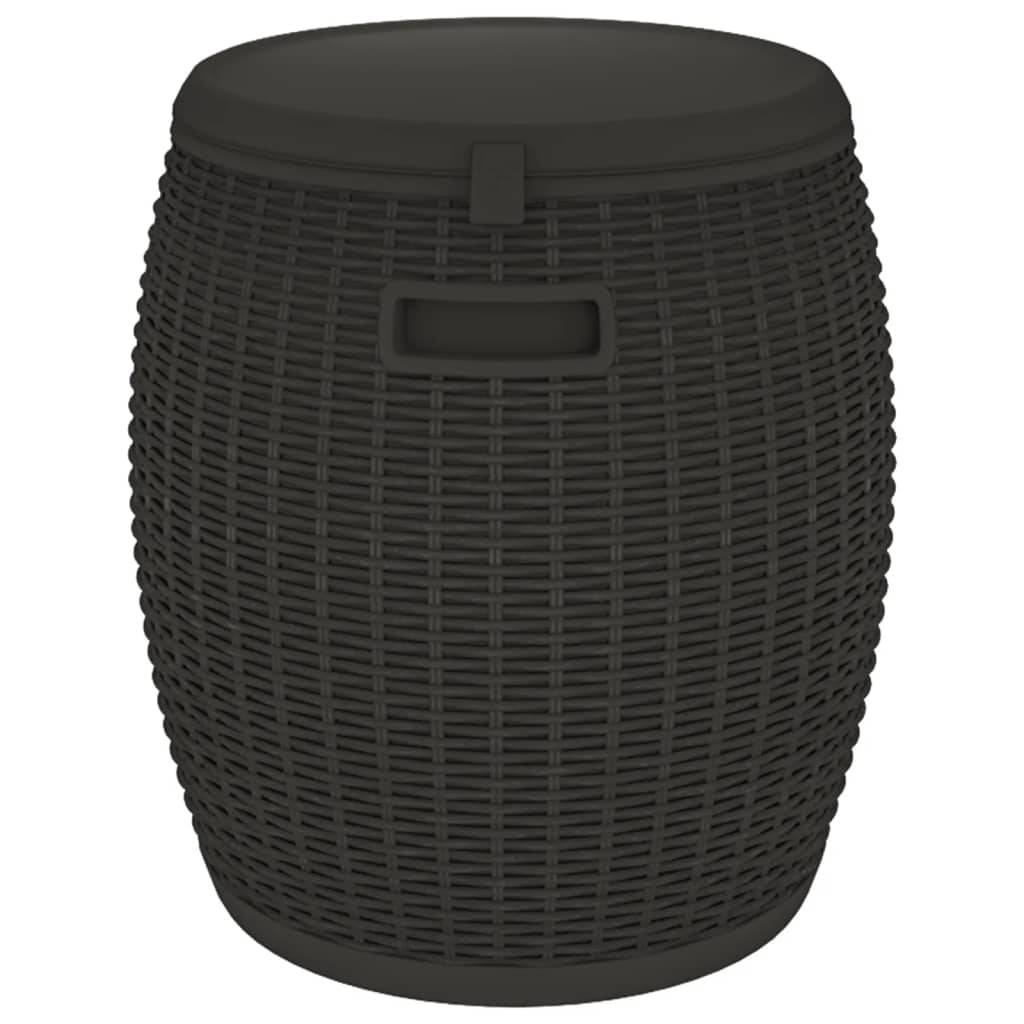 Helloshop26 - Coffre boîte meuble de jardin rangement 4 en 1 noir polypropylène - Imagen 4