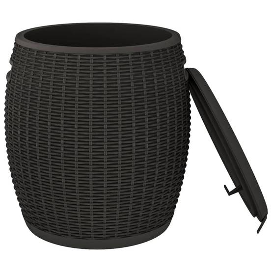 Helloshop26 - Coffre boîte meuble de jardin rangement 4 en 1 noir polypropylène - Imagen 1