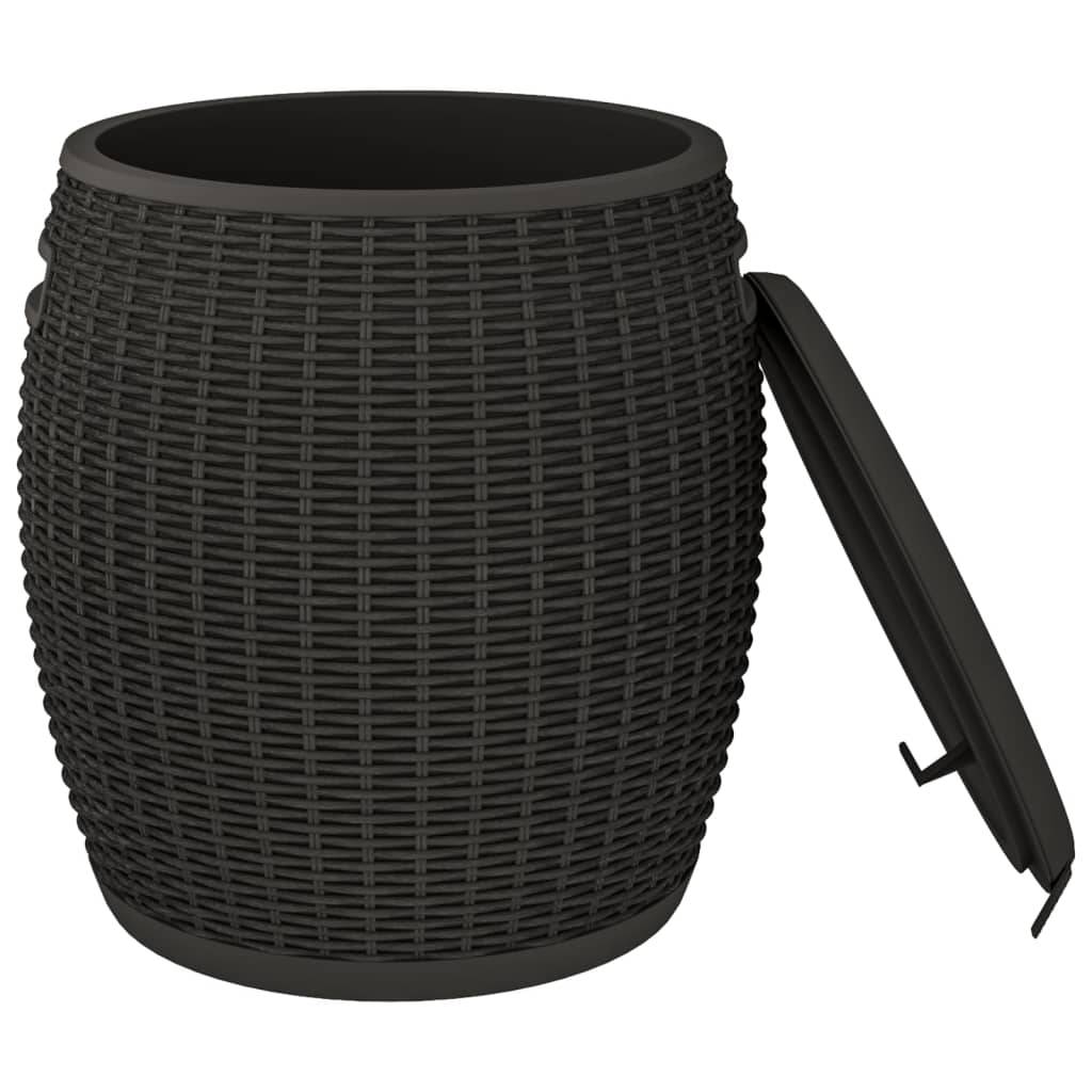 Helloshop26 - Coffre boîte meuble de jardin rangement 4 en 1 noir polypropylène - Imagen 1
