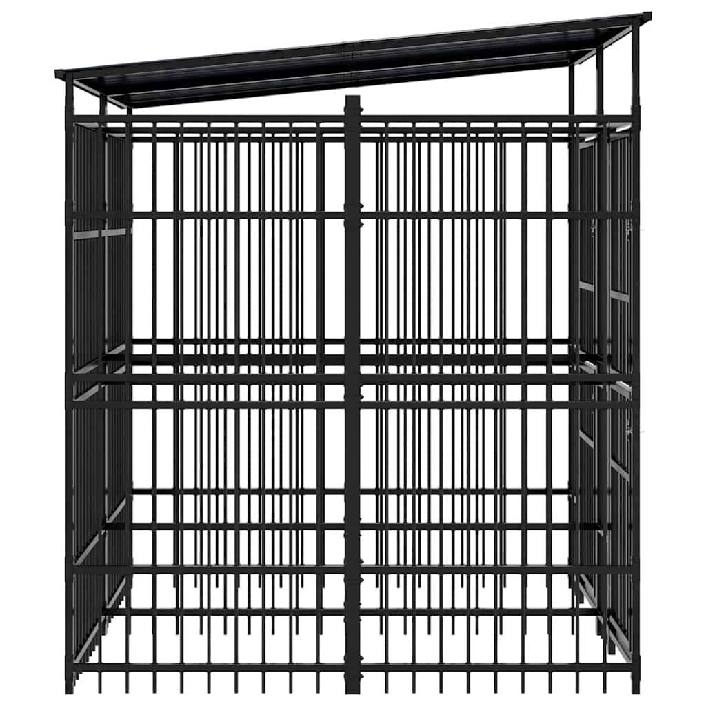 Vidaxl - Chenil d'extérieur avec toit pour chiens Acier 3,69 m² vidaXL 3097947 - Imagen 7