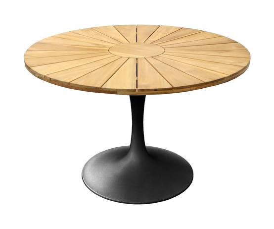 Proloisirs - Table ronde SOLEIL Ø120 cm – Graphite Teck