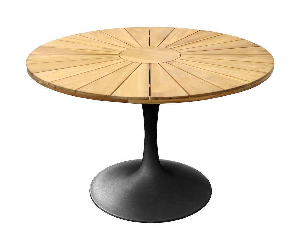 Proloisirs - Table ronde SOLEIL Ø120 cm – Graphite Teck