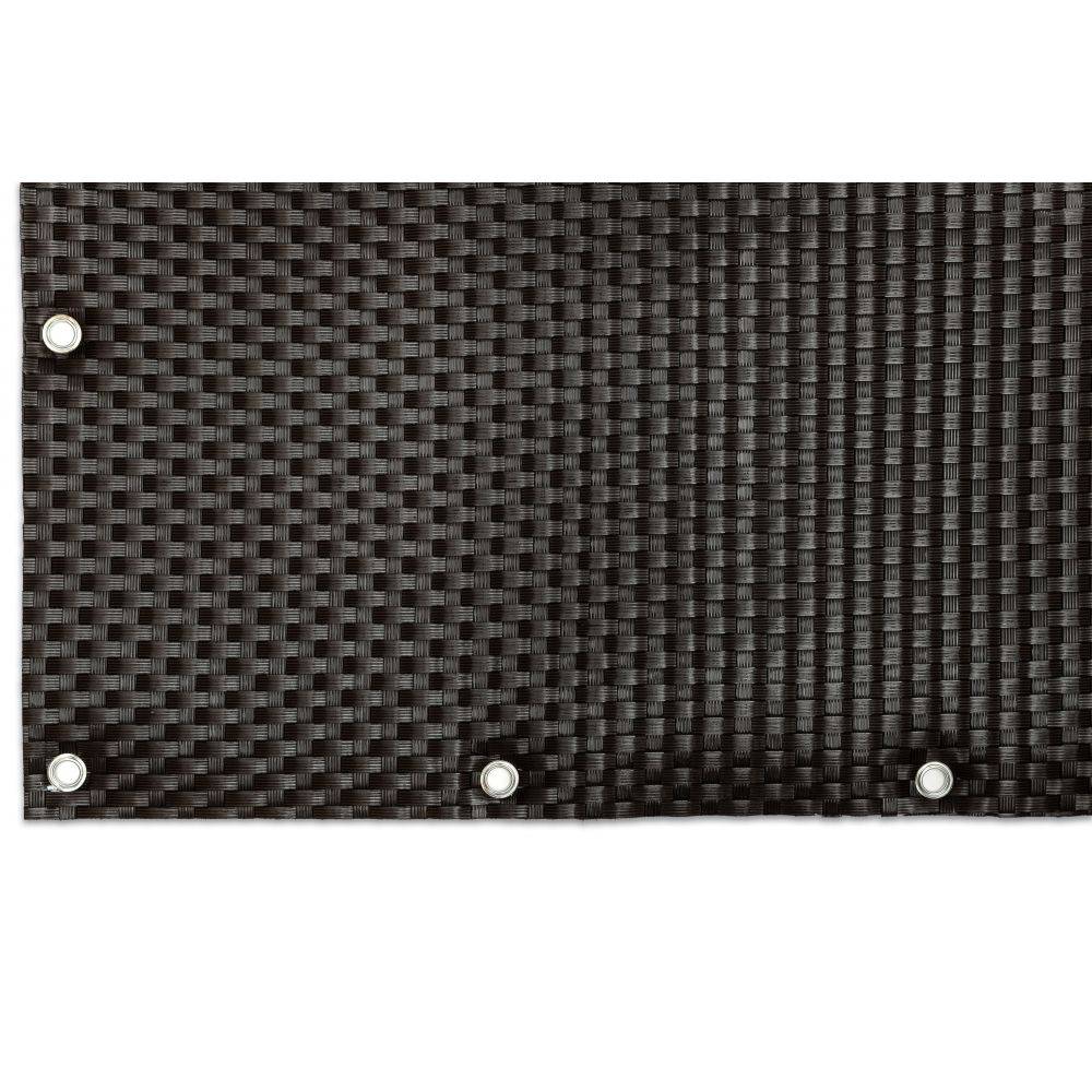 Rattan Art - Brise-vue en résine tressée avec oeillets métalliques coloris noir 0.9 x 5 m - Imagen 3