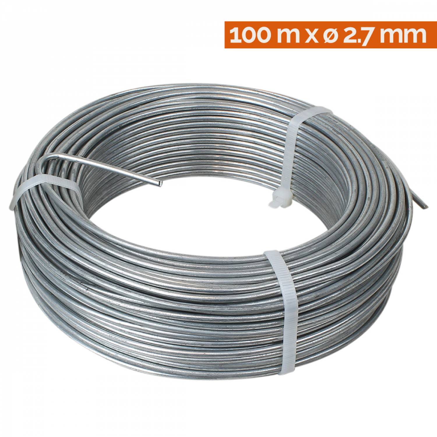 Linxor - Fil de tension en acier galvanisé pour grillage ou autre - 100 m x 2.7mm Ø - Gris - Linxor - Imagen 2