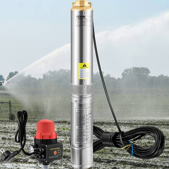 VEVOR Pompe Immergée Pompe à Eau pour Puits Profond Inox 550 W 50 L/min 89 m - Image 8