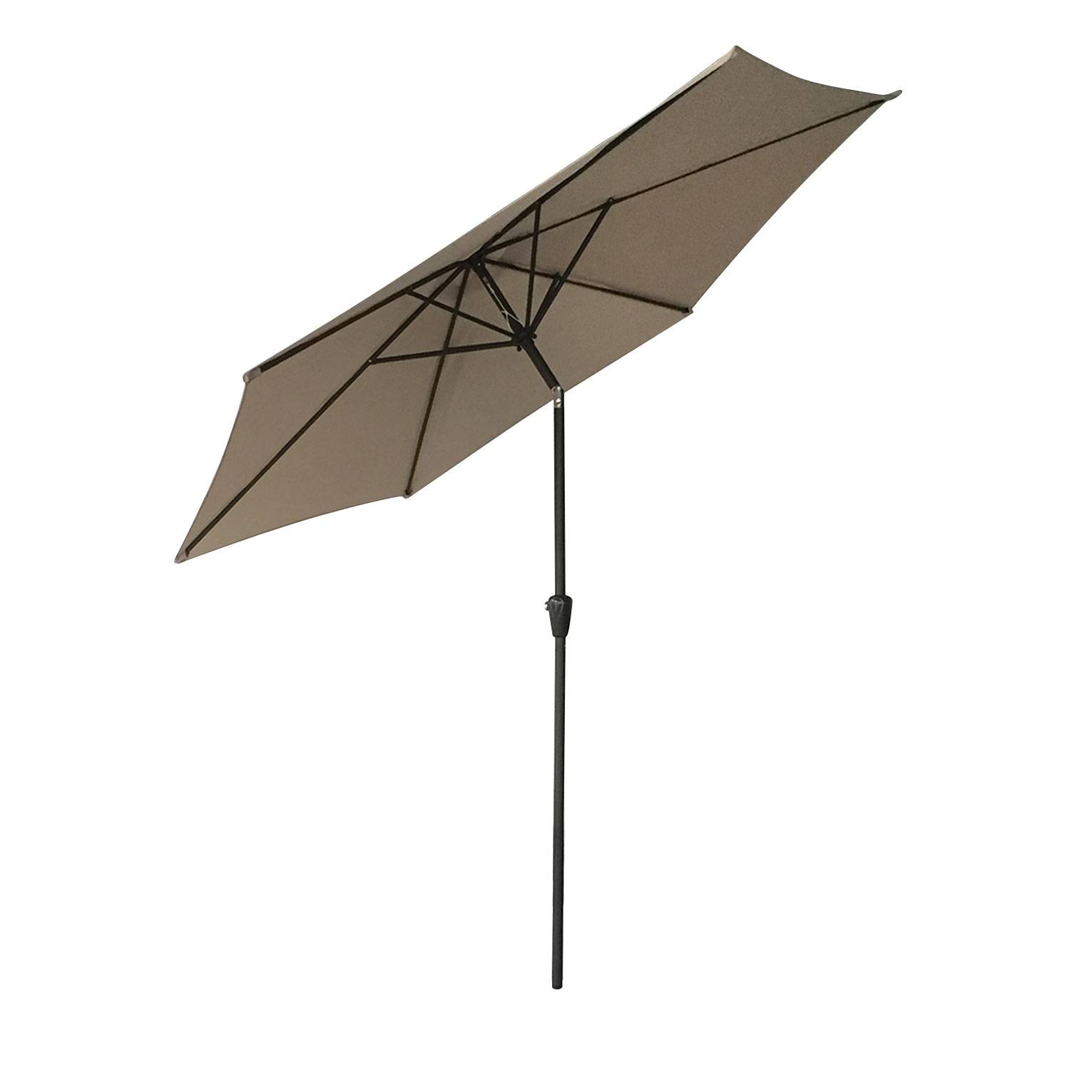 Parasol droit HAPUNA rond 2,70m de diamètre taupe - HAPPY GARDEN - Imagen 2