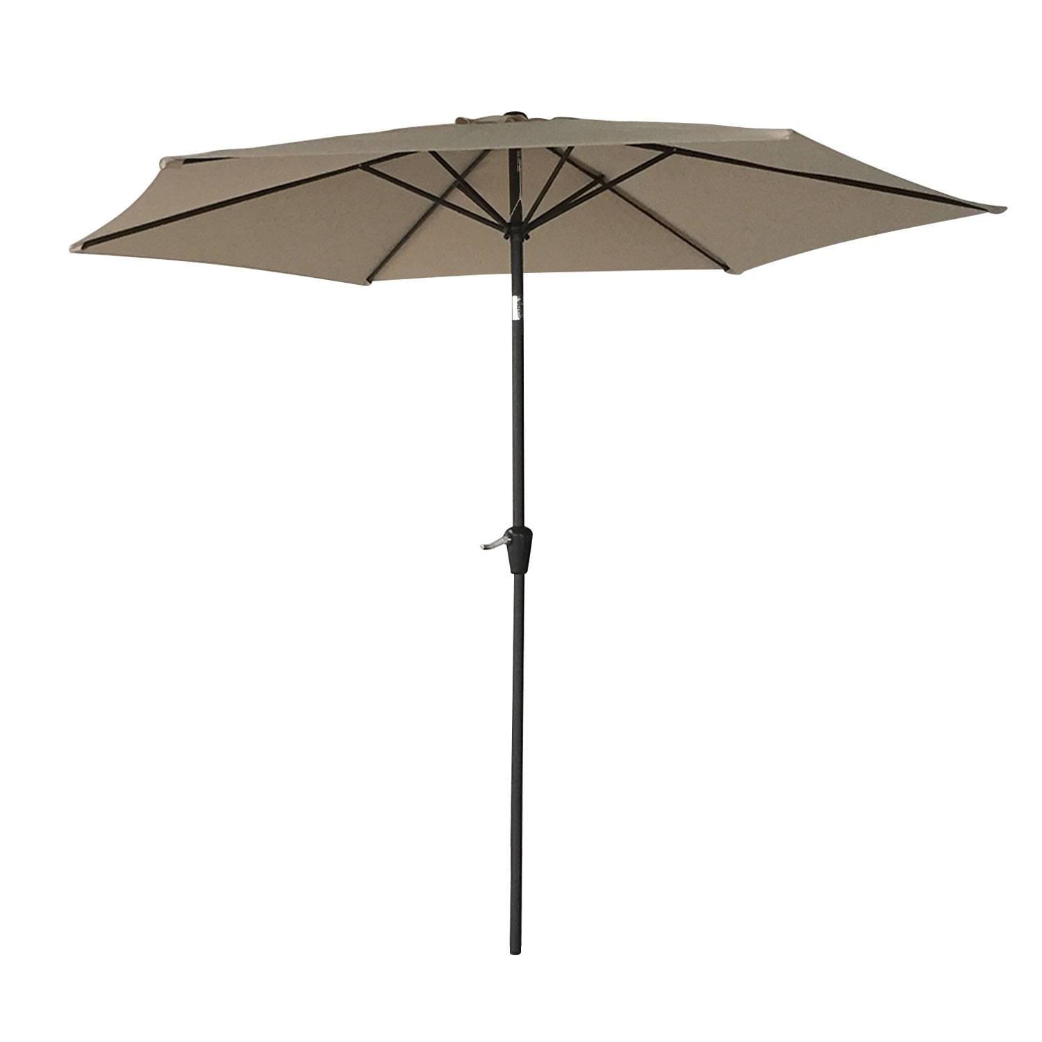 Parasol droit HAPUNA rond 2,70m de diamètre taupe - HAPPY GARDEN - Imagen 1