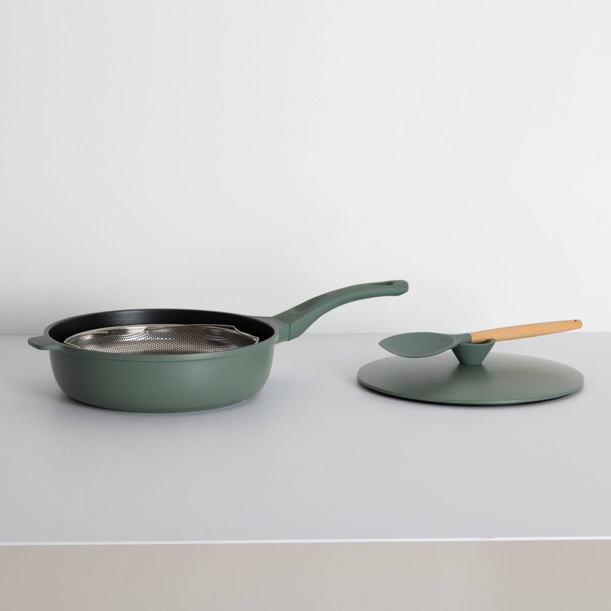 Sauteuse Avec Panier Vapeur "Kirk" 28cm Vert - Image 10