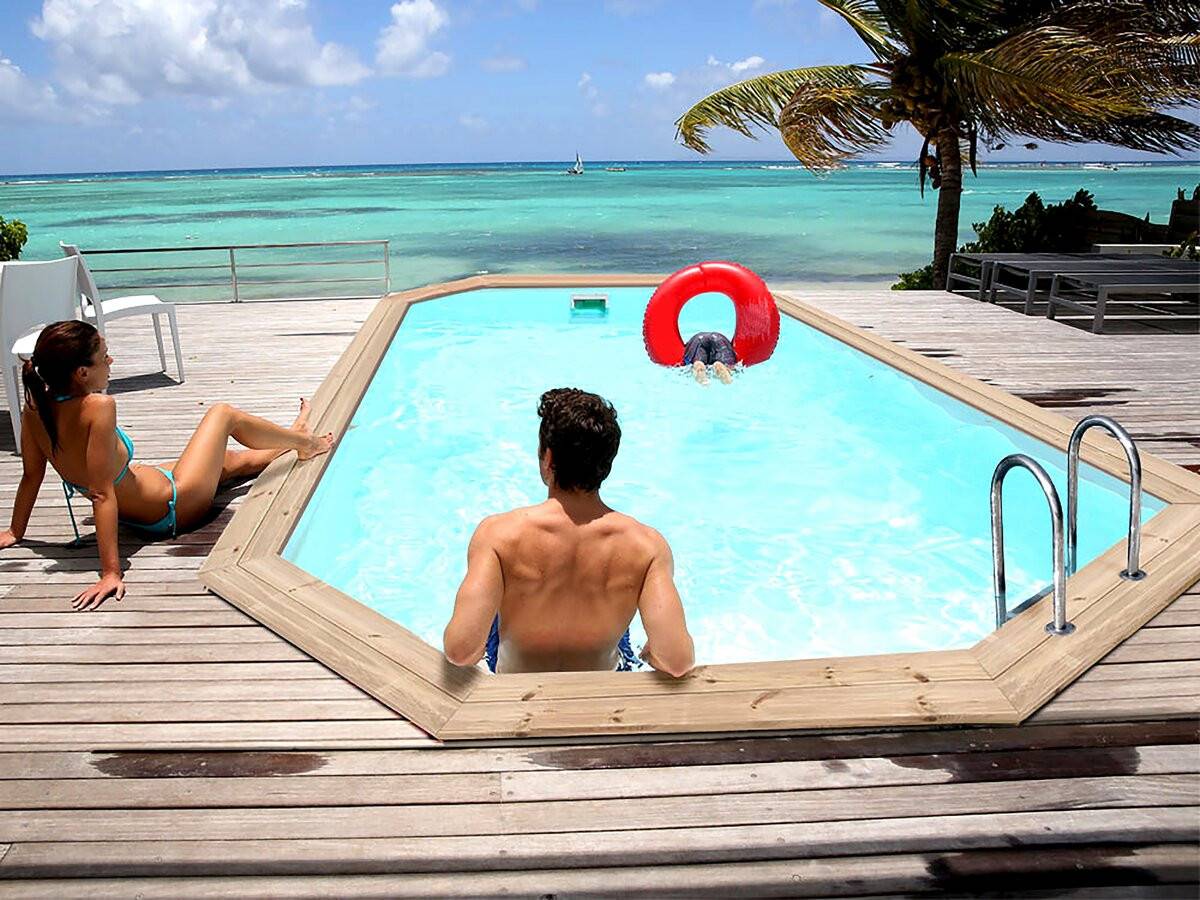 Habitat Et Jardin - Piscine Bois " Cordoue " - 3.48 X 2.15 X 1.18 M + Pompe à Chaleur  3.5 Kw/h -habitat Et Jardin - Imagen 3