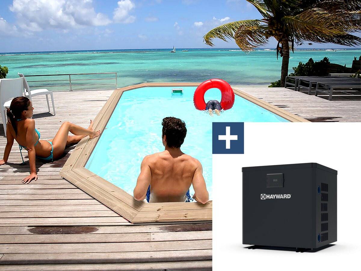 Habitat Et Jardin - Piscine Bois " Cordoue " - 3.48 X 2.15 X 1.18 M + Pompe à Chaleur  3.5 Kw/h -habitat Et Jardin - Imagen 1