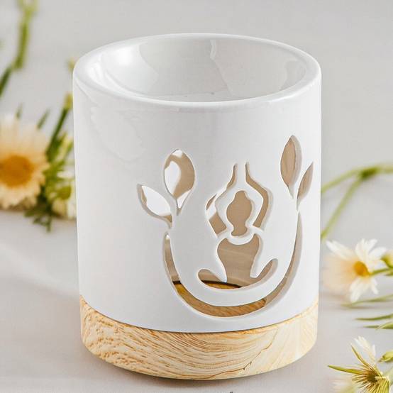 Brûle-Parfum Céramy Yogi - Atmosphère Parfumée - Objet Yoga Méditation -Brûleur Fondant Senteur- Cadeau - 50ml - H10,5cm – Zen'Arôme - Image 8