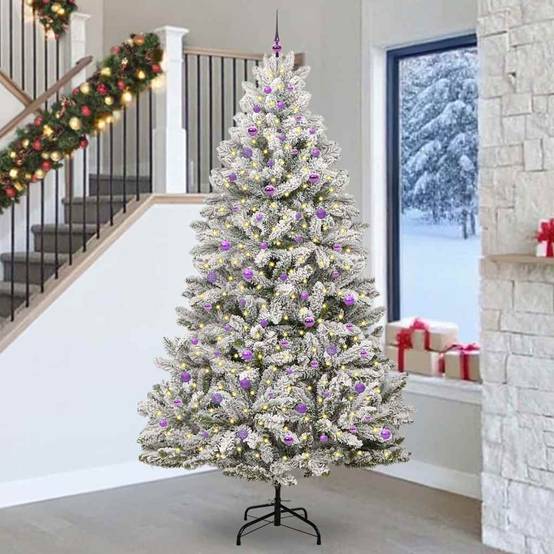ComfortXL - Sapin de Noël Artificiel 270 cm Blanc Effet Neige, Kit Lumineux Prêt à Décorer – ComfortXL Outdoor Living - Image 1