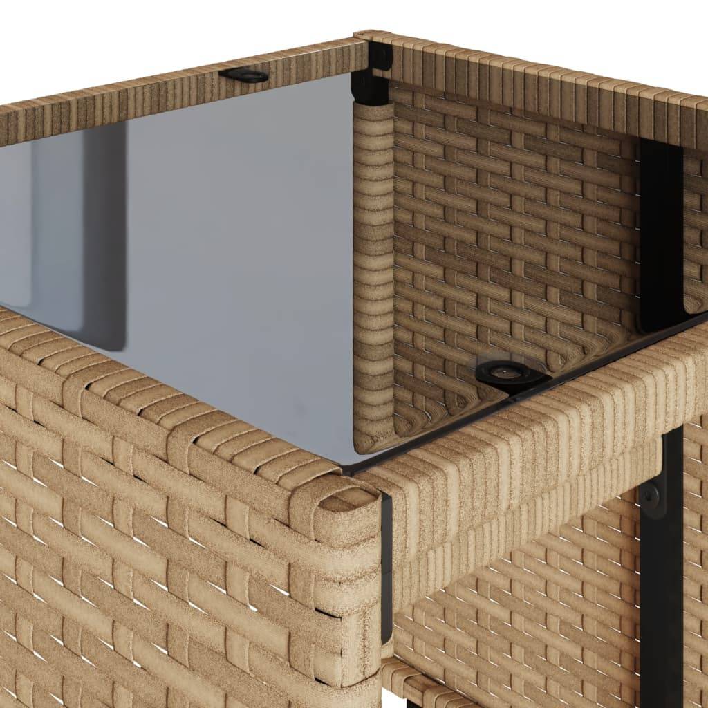 Salon de jardin bas 4 pcs en résine tressée avec 2 tables basses Beige – ComfortXL Outdoor Living - Image 9