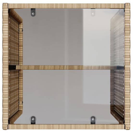 Salon de jardin bas 4 pcs en résine tressée avec 2 tables basses Beige – ComfortXL Outdoor Living - Image 7