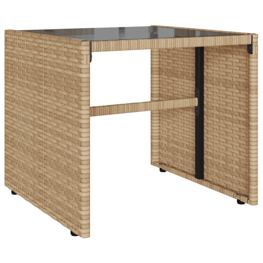 Salon de jardin bas 4 pcs en résine tressée avec 2 tables basses Beige – ComfortXL Outdoor Living - Image 5
