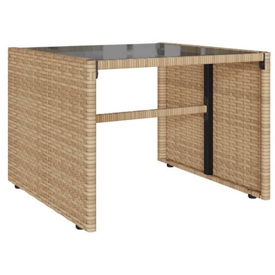 Salon de jardin bas 4 pcs en résine tressée avec 2 tables basses Beige – ComfortXL Outdoor Living - Image 6