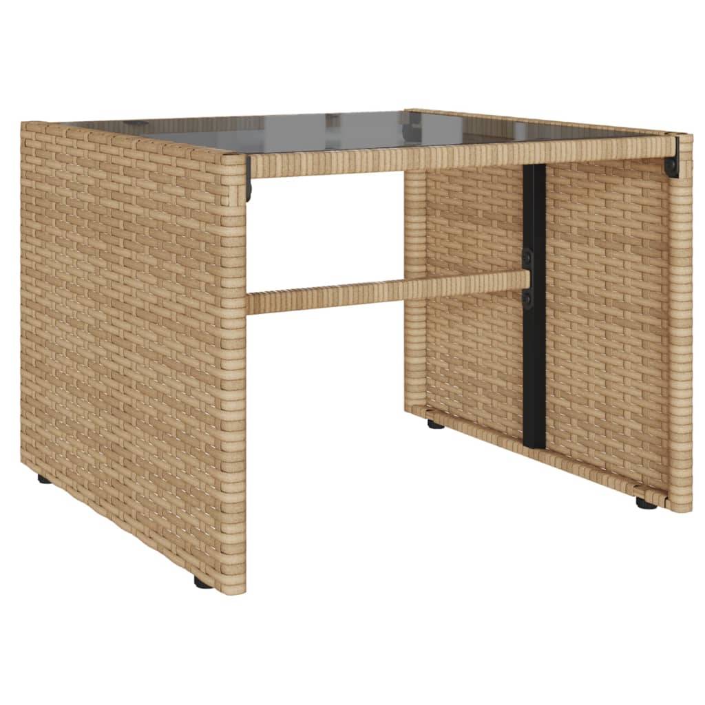 Salon de jardin bas 4 pcs en résine tressée avec 2 tables basses Beige – ComfortXL Outdoor Living - Image 6