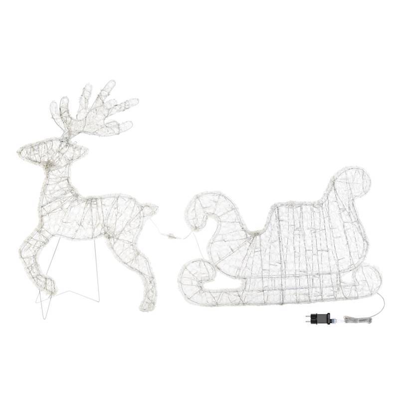 Lotti - Renne avec Traîneau 3D H85cm 350 LED blanc froid Acrylique 31V extérieur professionnel Lotti - Imagen 4