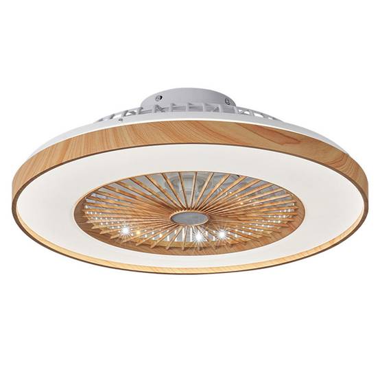 Lumisky - Ventilateur Plafond LED WOODIA D48cm Effet bois - Image 1