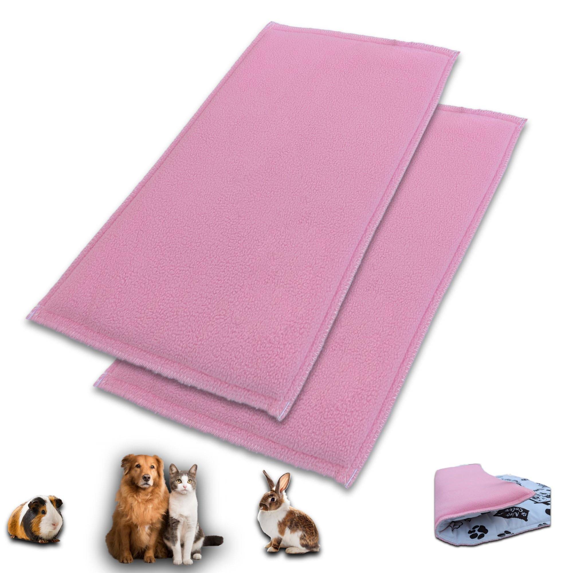 Lot de 2 - Tapis pour Cochon d'inde et Lapin en Polaire 140 x 70 cm  - Polaire Absorbant, Lavable en Machine, Economique - Neo Solvo - Image 1