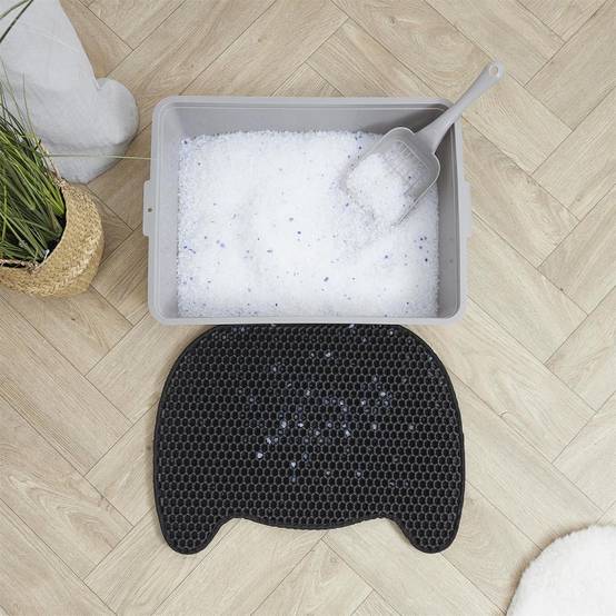 The Concept Factory - Tapis pour Litière "Chat" 50cm Noir - Image 5