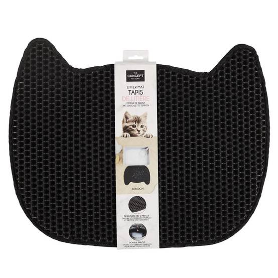 The Concept Factory - Tapis pour Litière "Chat" 50cm Noir - Image 7