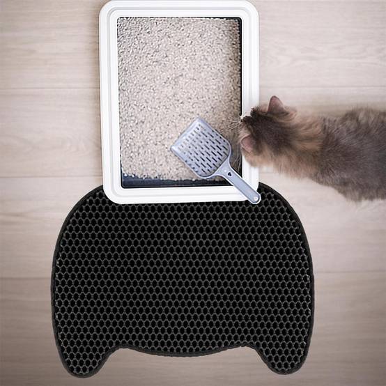 The Concept Factory - Tapis pour Litière "Chat" 50cm Noir - Image 6