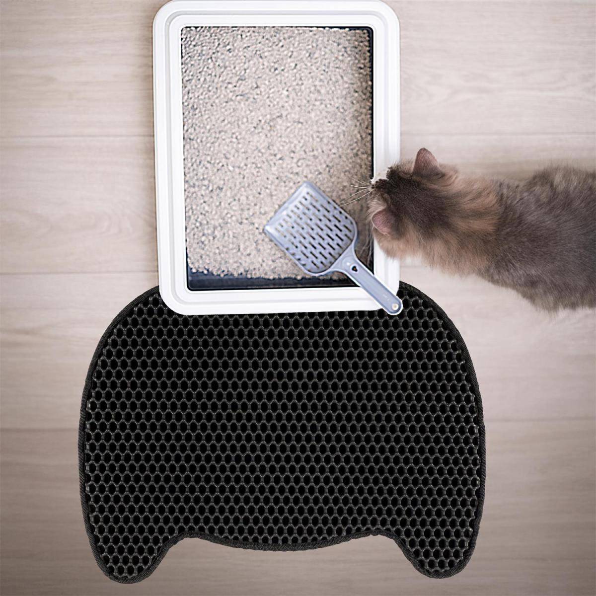 The Concept Factory - Tapis pour Litière "Chat" 50cm Noir - Image 6