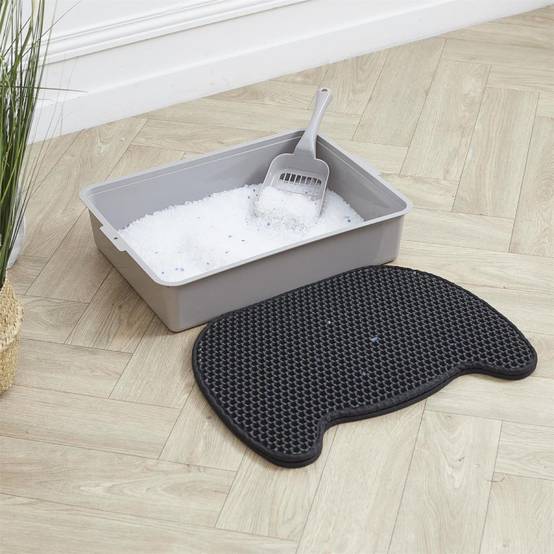 The Concept Factory - Tapis pour Litière "Chat" 50cm Noir - Image 4
