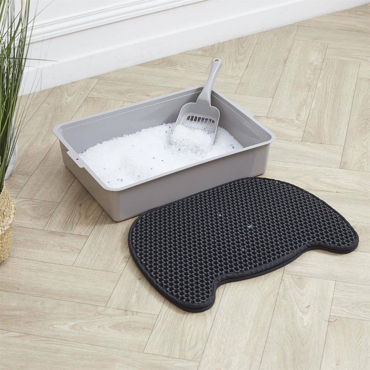 The Concept Factory - Tapis pour Litière "Chat" 50cm Noir - Image 4