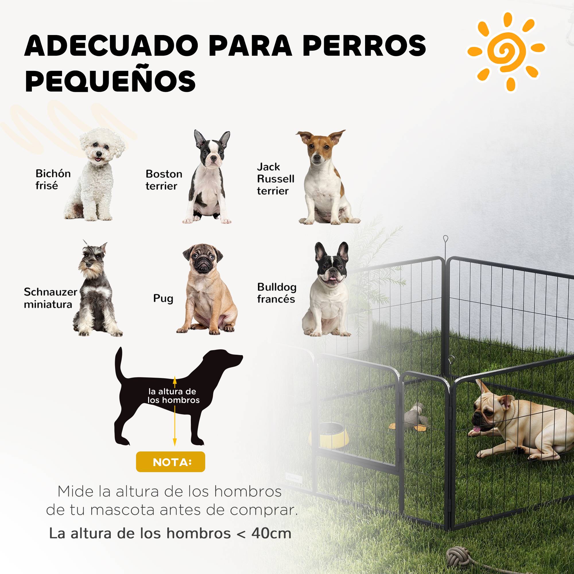 Parc pour chien à 6 panneaux, 60 cm de haut, avec porte, pour une utilisation intérieure et extérieure, noir - Image 9
