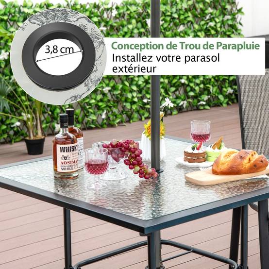 Table de jardin carrée en aluminium - Oviala Table de jardin carrée en aluminium - Oviala