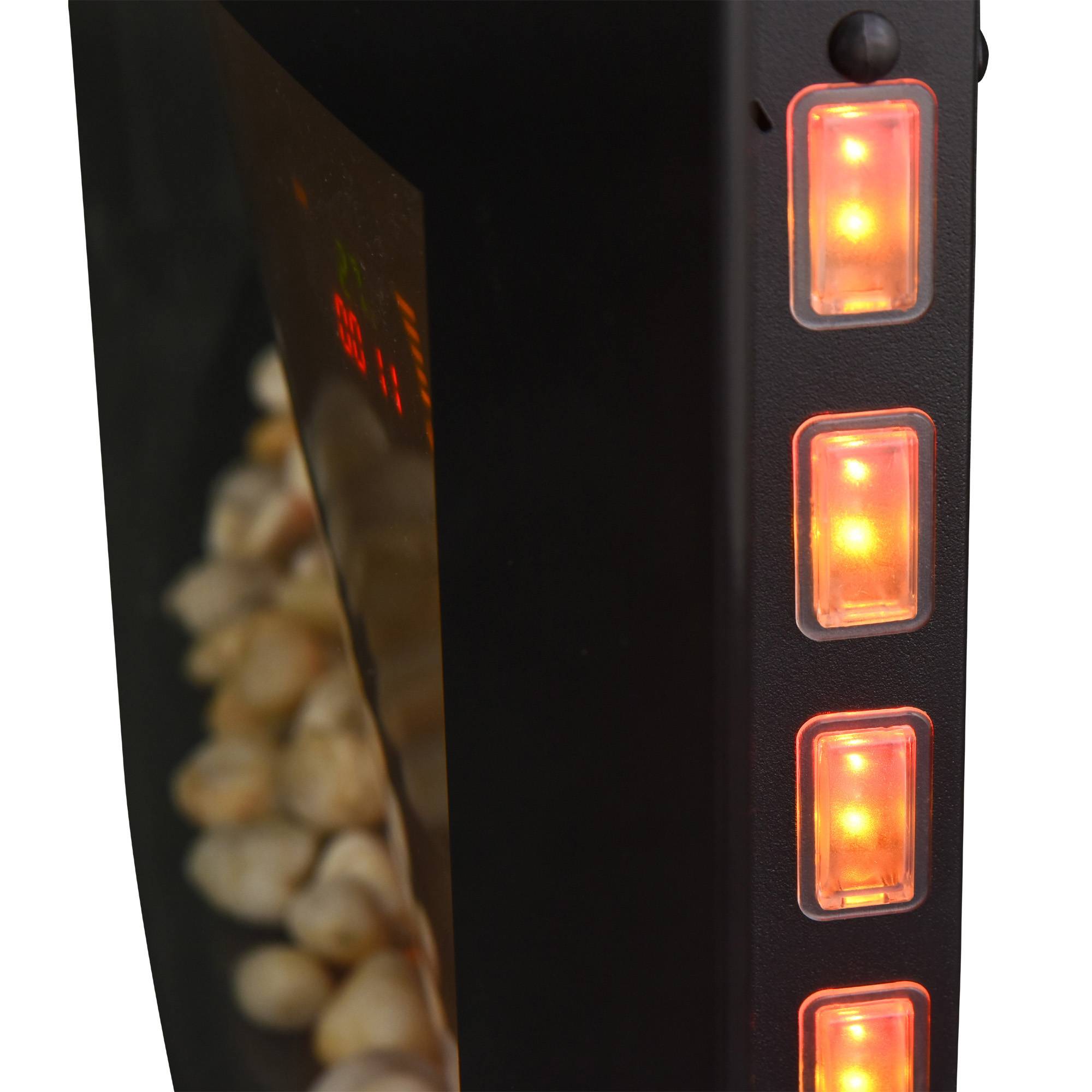 Sans Marque - Cheminée électrique,Cheminée murale 89cm LED 7 couleurs 1000/2000W minuterie thermostat télécommande noir - Image 10