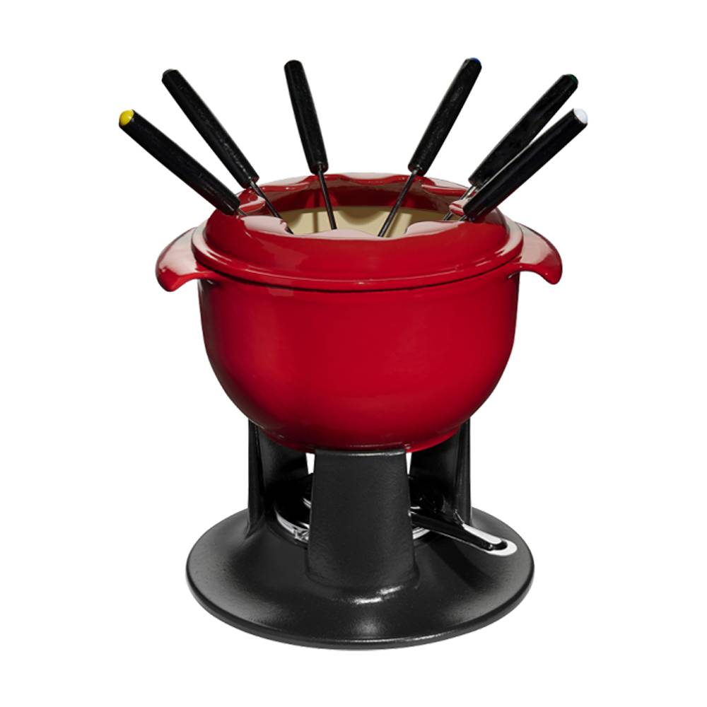 Service à fondue Tulipe rouge 21 cm