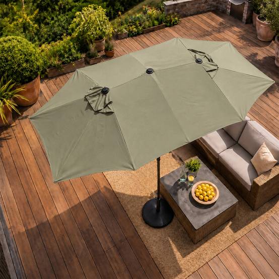 Parasol rectangulaire double 27x46m vert VENICE - Image 6