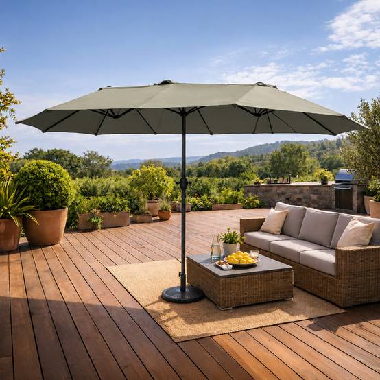 Parasol rectangulaire double 27x46m vert VENICE - Image 4
